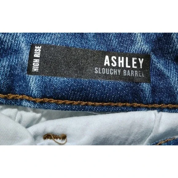 Kut From the Kloth Ashley Slouchy Barrel Jeans Womens Size 2 High Rise Metallic - Picture 9 of 11